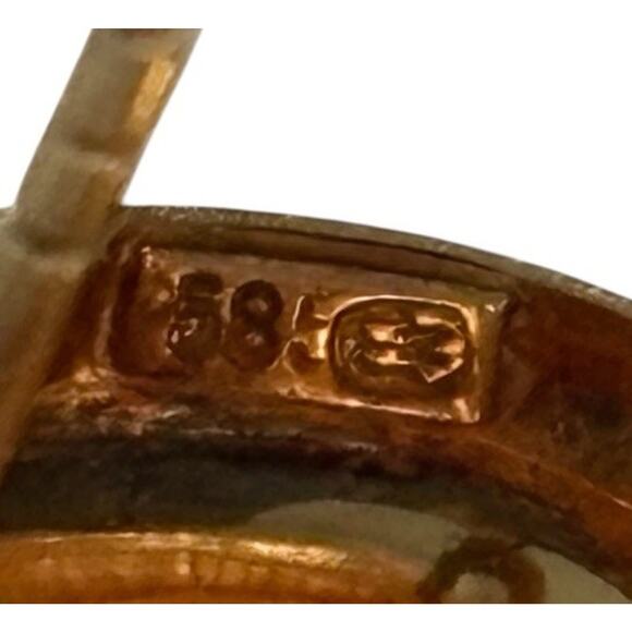 14k Yellow Gold Oval Carved Shell Italian Lady Head Cameo Earrings 4.0 Gram Vtg - Picture 7 of 12